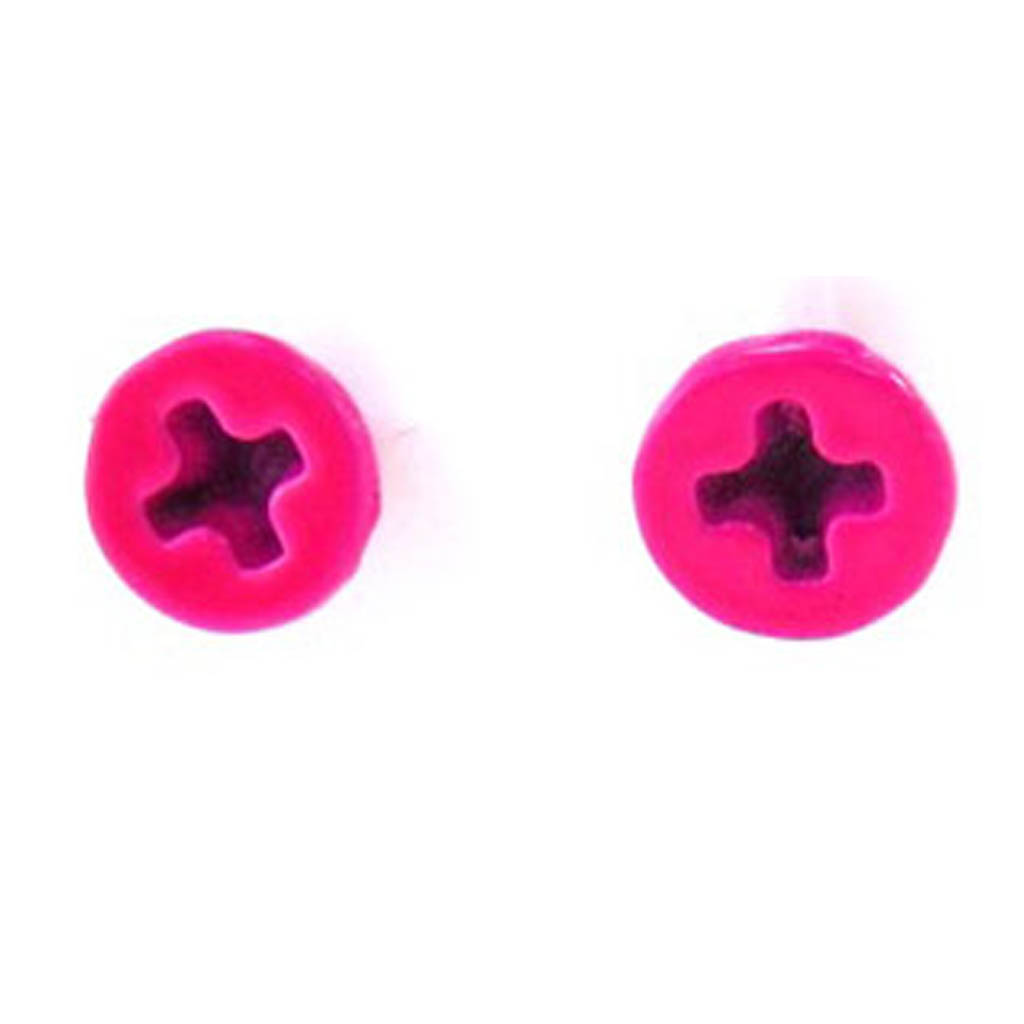 Boucles d\'oreilles \'Vis\' rose - 7 mm - [R9228]