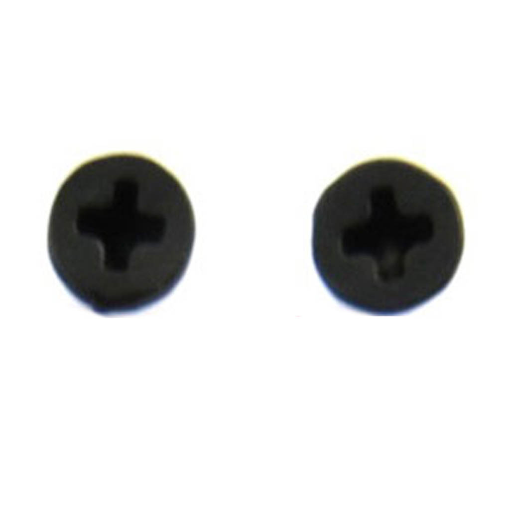 Boucles d\'oreilles \'Vis\' noir - 7 mm - [R9231]