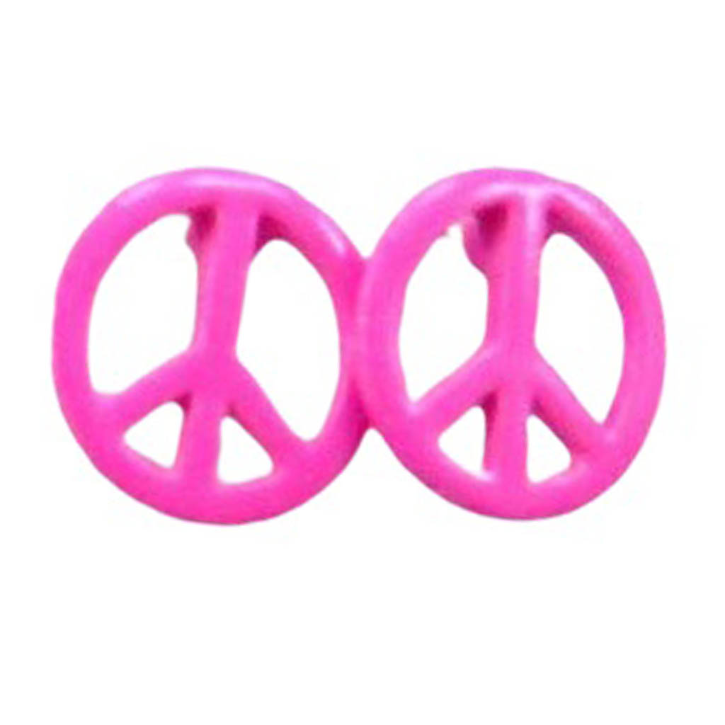 Boucles d\'oreilles \'Peace\' rose - 10 mm - [R9232]
