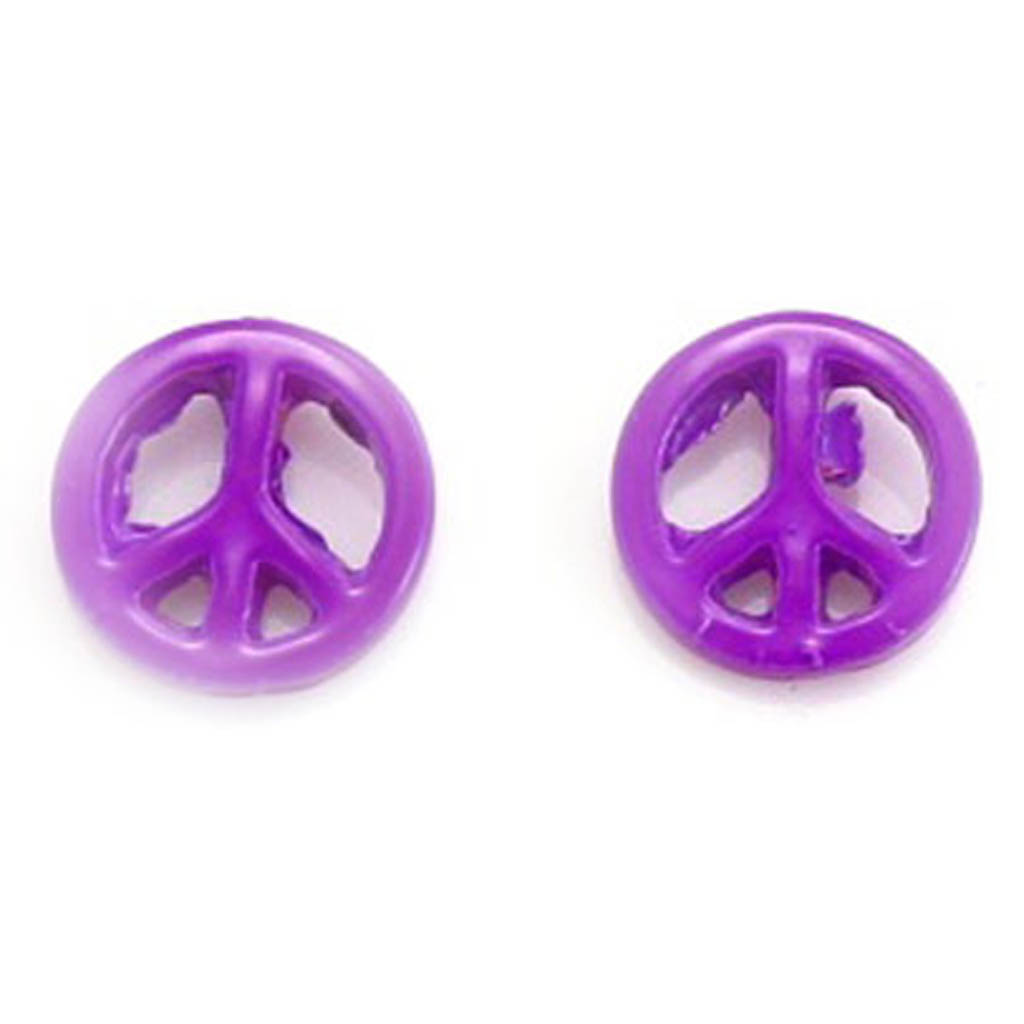 Boucles d\'oreilles \'Peace\' violet - 10 mm - [R9240]