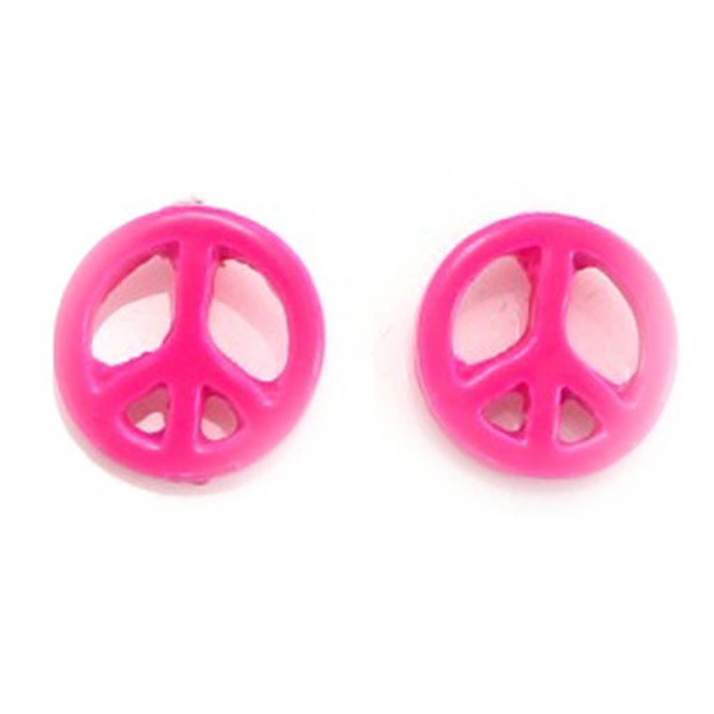 Boucles d\'oreilles \'Peace\' rose - 10 mm - [R9241]