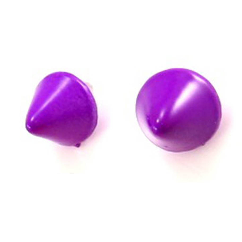 Boucles d\'oreilles \'Pointes\' violet - 7 mm - [R9245]