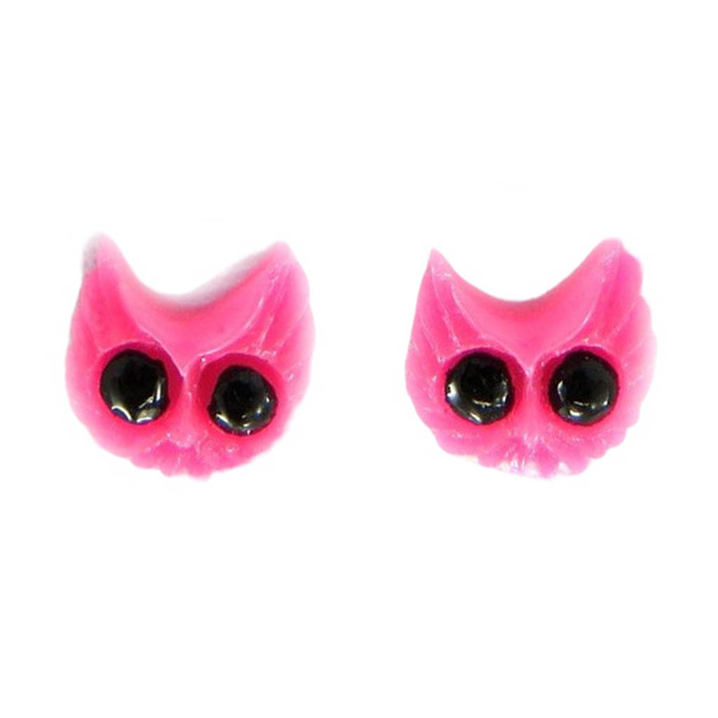 Boucles d\'oreilles \'Chats\' rose - 12x12 mm - [R9250]
