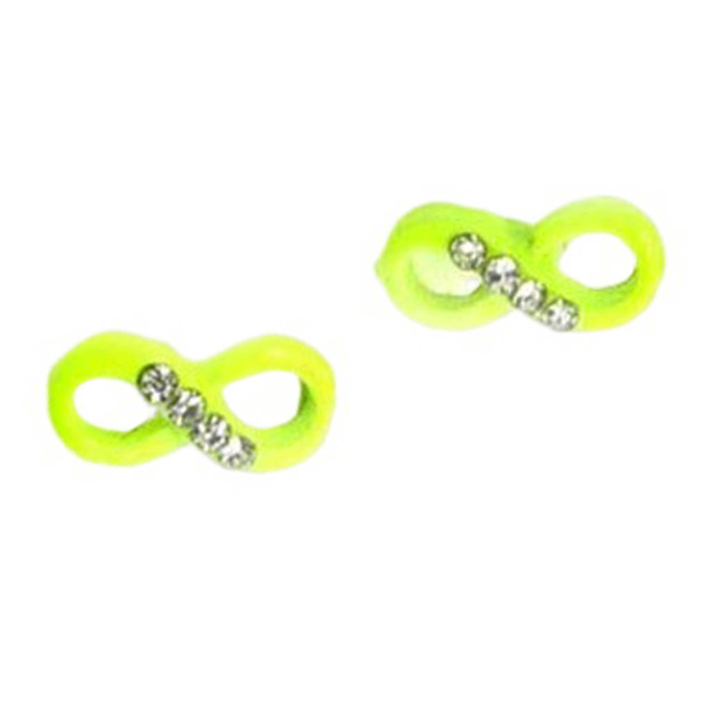 Boucles d\'oreilles \'Infini\' vert - 10x4 mm - [R9252]