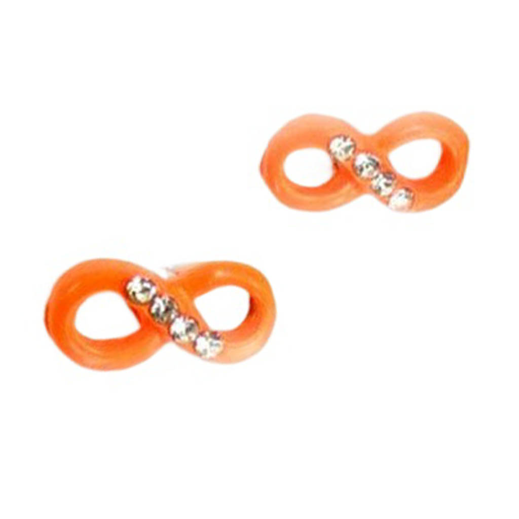 Boucles d\'oreilles \'Infini\' orange - 10x4 mm - [R9253]