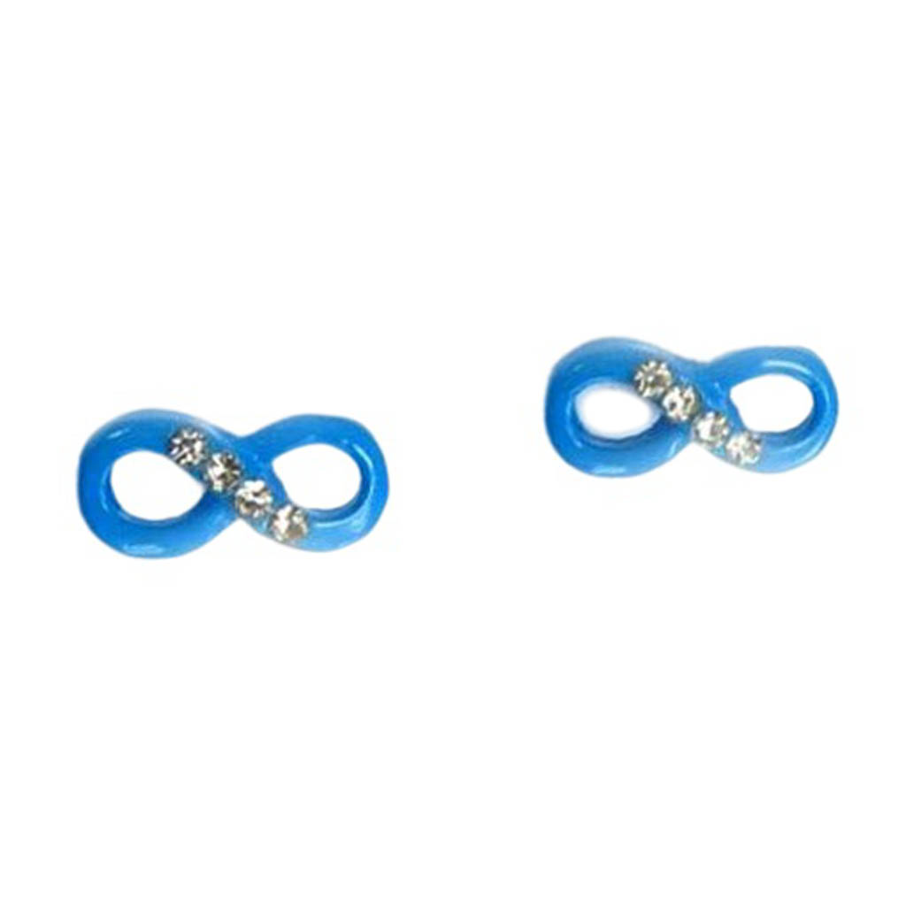 Boucles d\'oreilles \'Infini\' bleu - 10x4 mm - [R9256]