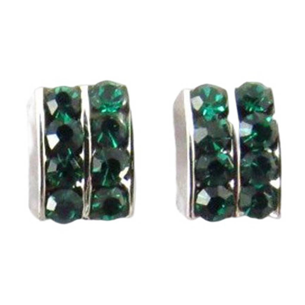 Boucles d\'oreilles cristal \'Sissi\' vert - 4x6 mm - [R9270]
