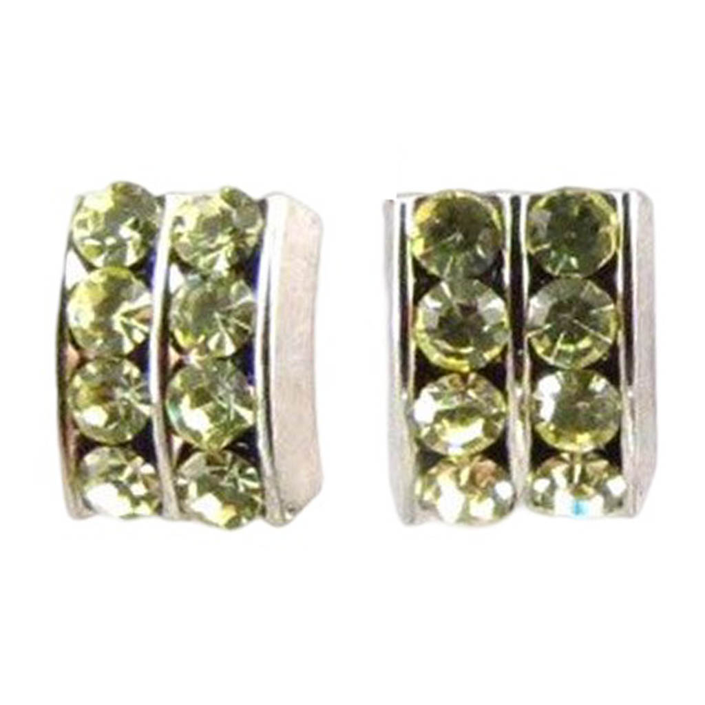 Boucles d\'oreilles cristal \'Sissi\' vert - 4x6 mm - [R9271]