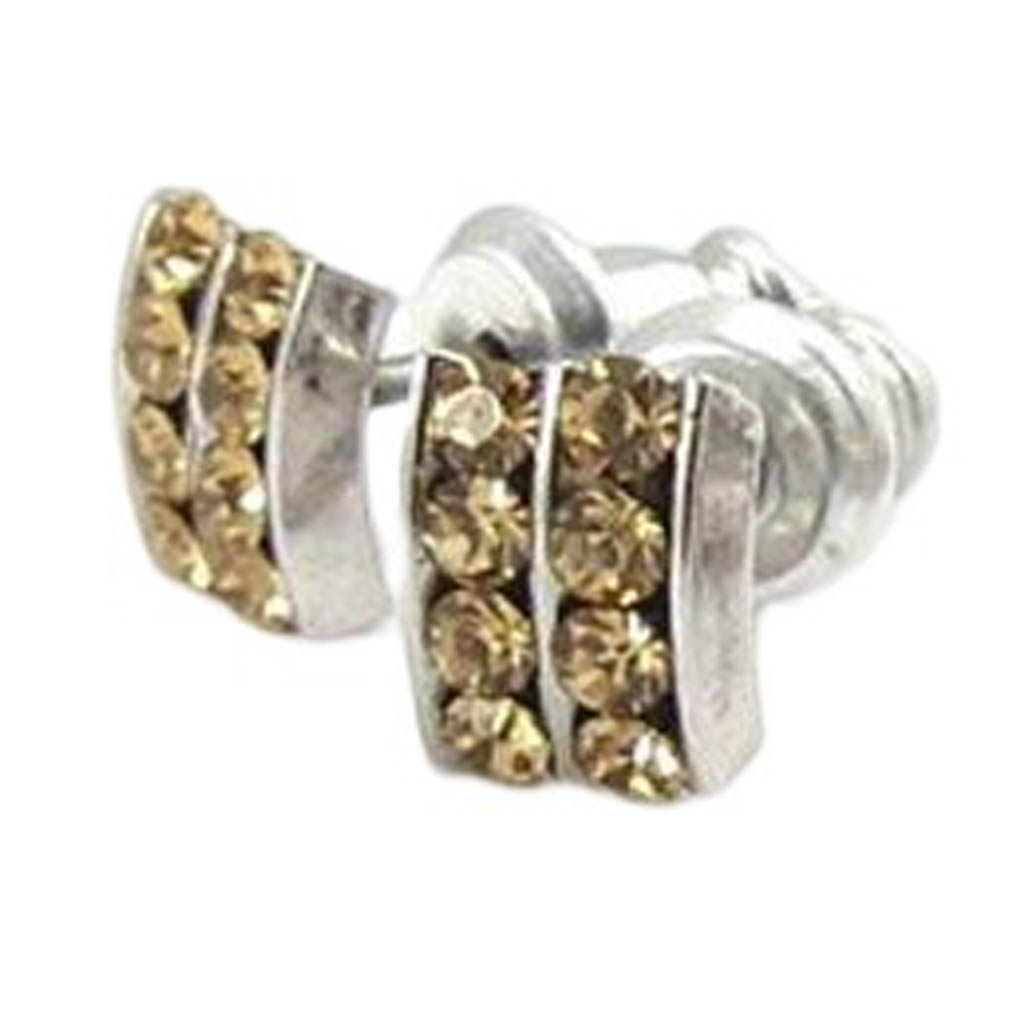 Boucles d\'oreilles cristal \'Sissi\' beige - 4x6 mm - [R9274]