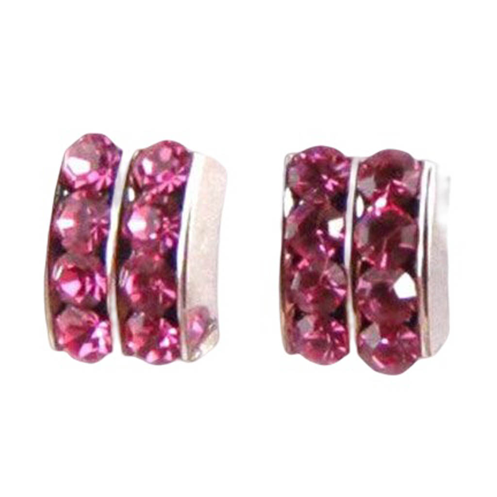 Boucles d\'oreilles cristal \'Sissi\' rose - 4x6 mm - [R9283]