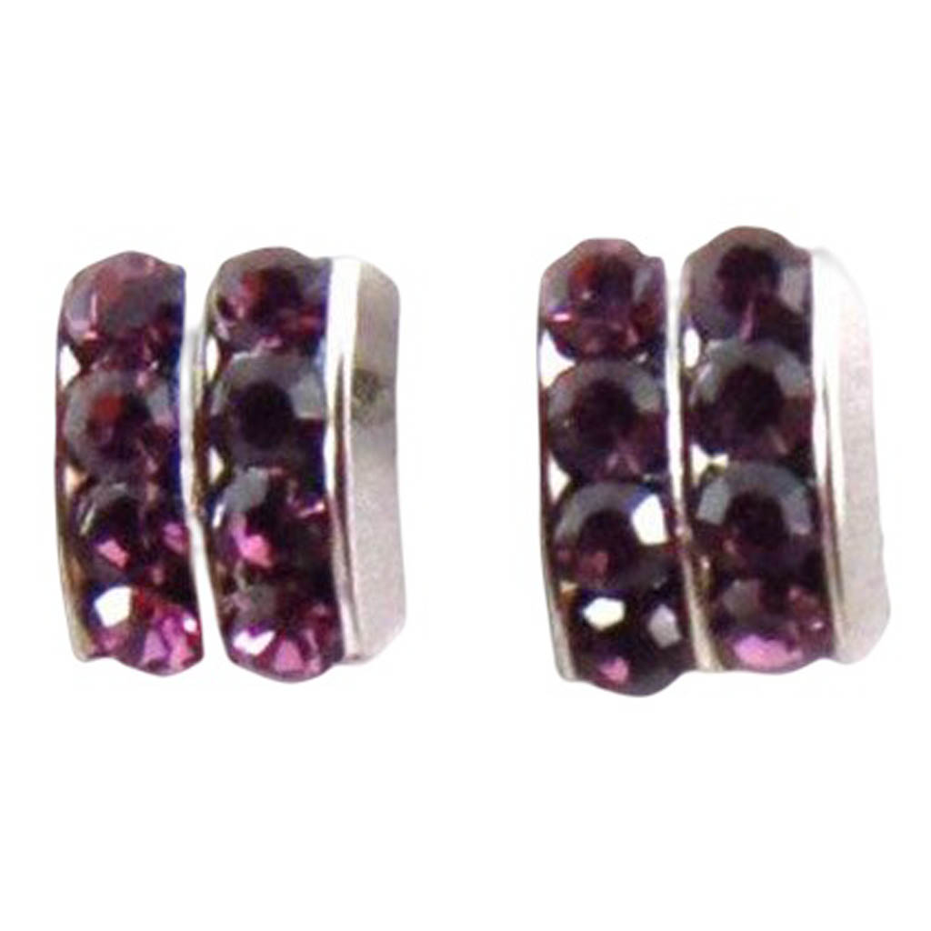 Boucles d\'oreilles cristal \'Sissi\' rose - 4x6 mm - [R9284]