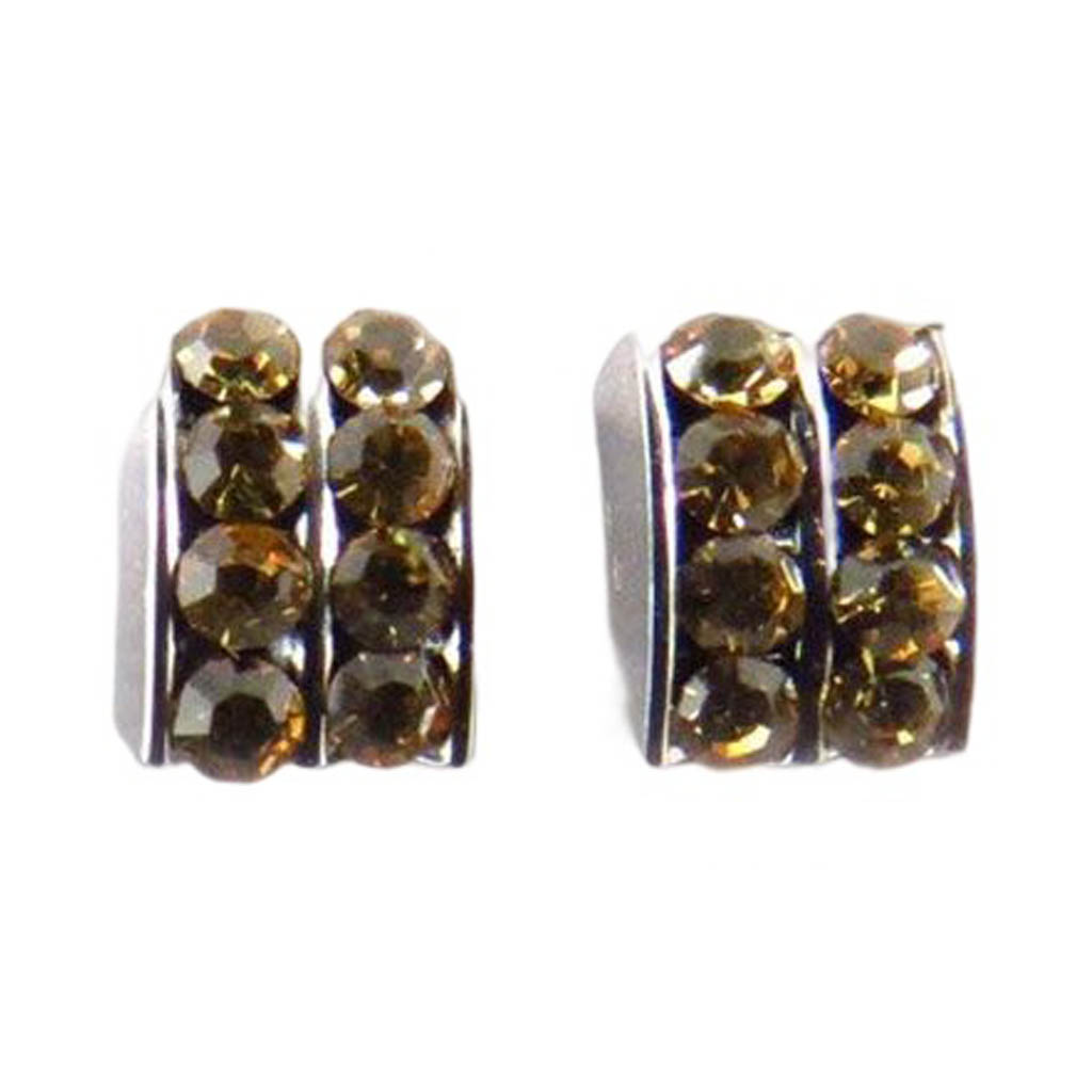 Boucles d\'oreilles cristal \'Sissi\' beige - 4x6 mm - [R9286]