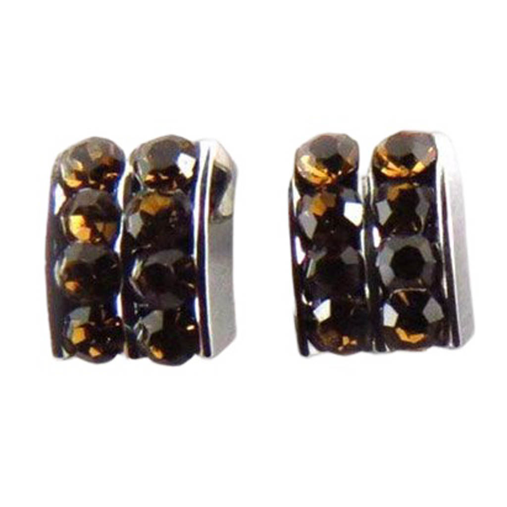 Boucles d\'oreilles cristal \'Sissi\' marron - 4x6 mm - [R9287]