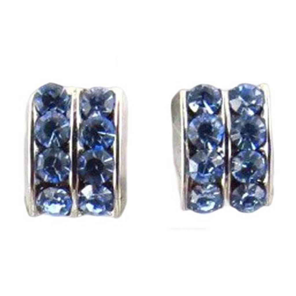Boucles d\'oreilles cristal \'Sissi\' bleu - 4x6 mm - [R9291]