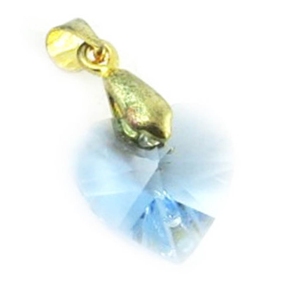 Pendentif cristal \'Love\' bleu - 15x15 mm - [R9303]