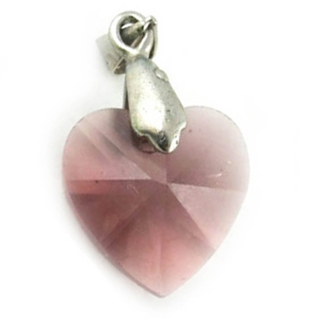 Pendentif cristal \'Love\' marron - 15x15 mm - [R9304]