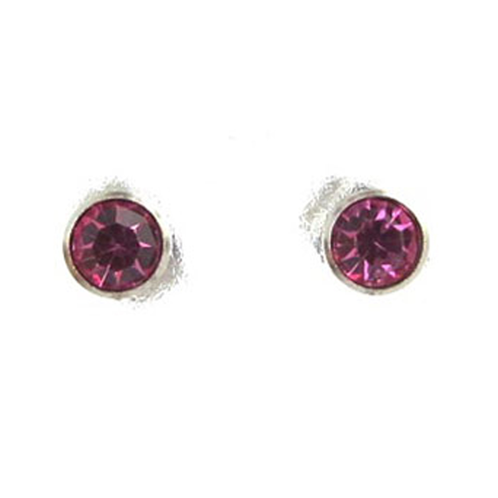 Boucles d\'oreilles \'Essentiel\' rose - 5 mm - [R9318]
