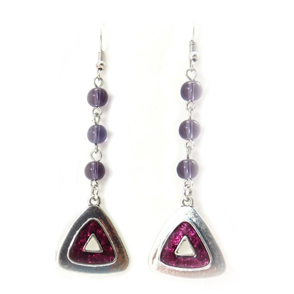 Boucles d\'oreilles \'Acapulco\' violet - 6x2 cm - [R9335]