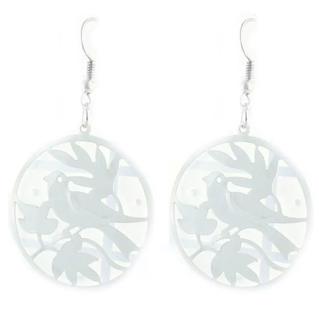 les trésors de lily Boucles 'Carmen' blanc (colombe) 36 mm [R9338]