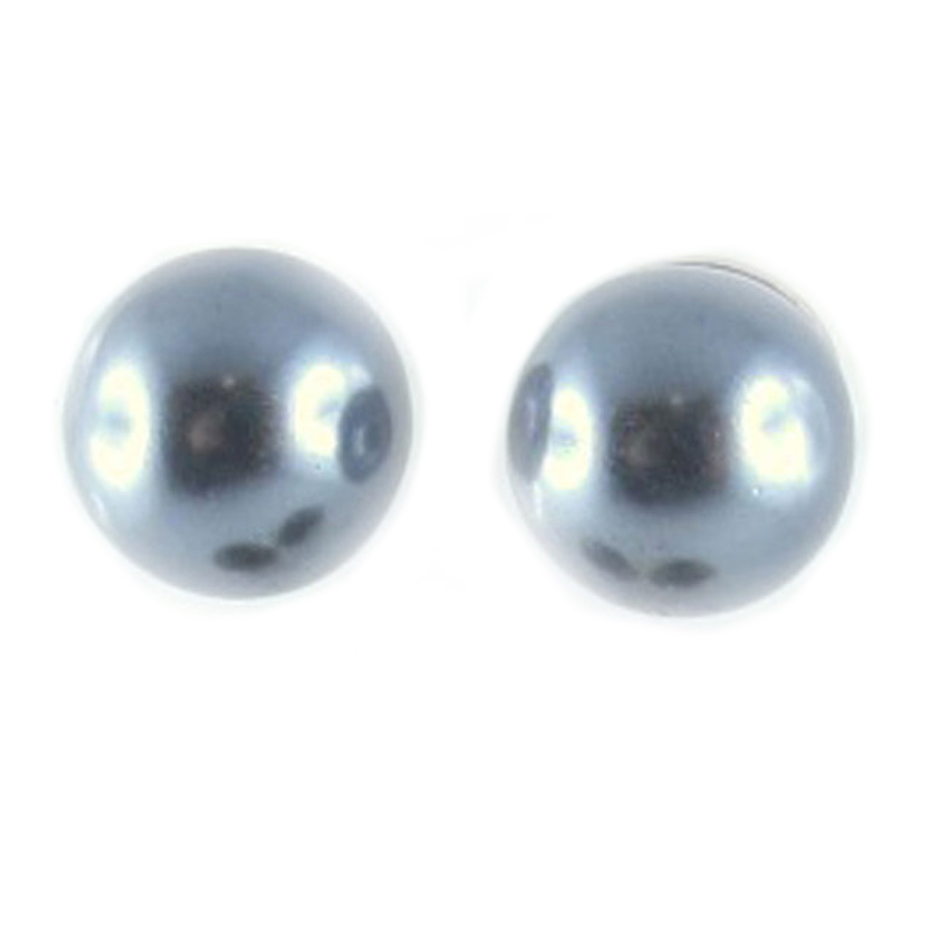 Boucles d\'oreilles \'Perla\' gris - 10 mm - [R9349]
