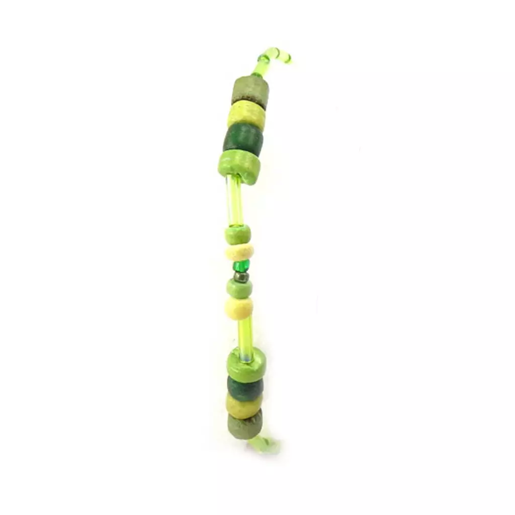 les trésors de lily Bracelet bois 'Coloriage' vert 5 mm [R9378]