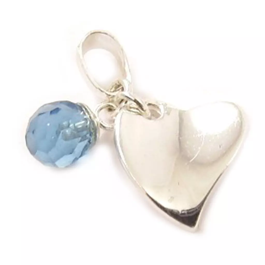 les trésors de lily Pendentif Argent 'Sweet Heart' Turquoise argenté 15 mm [C5654]