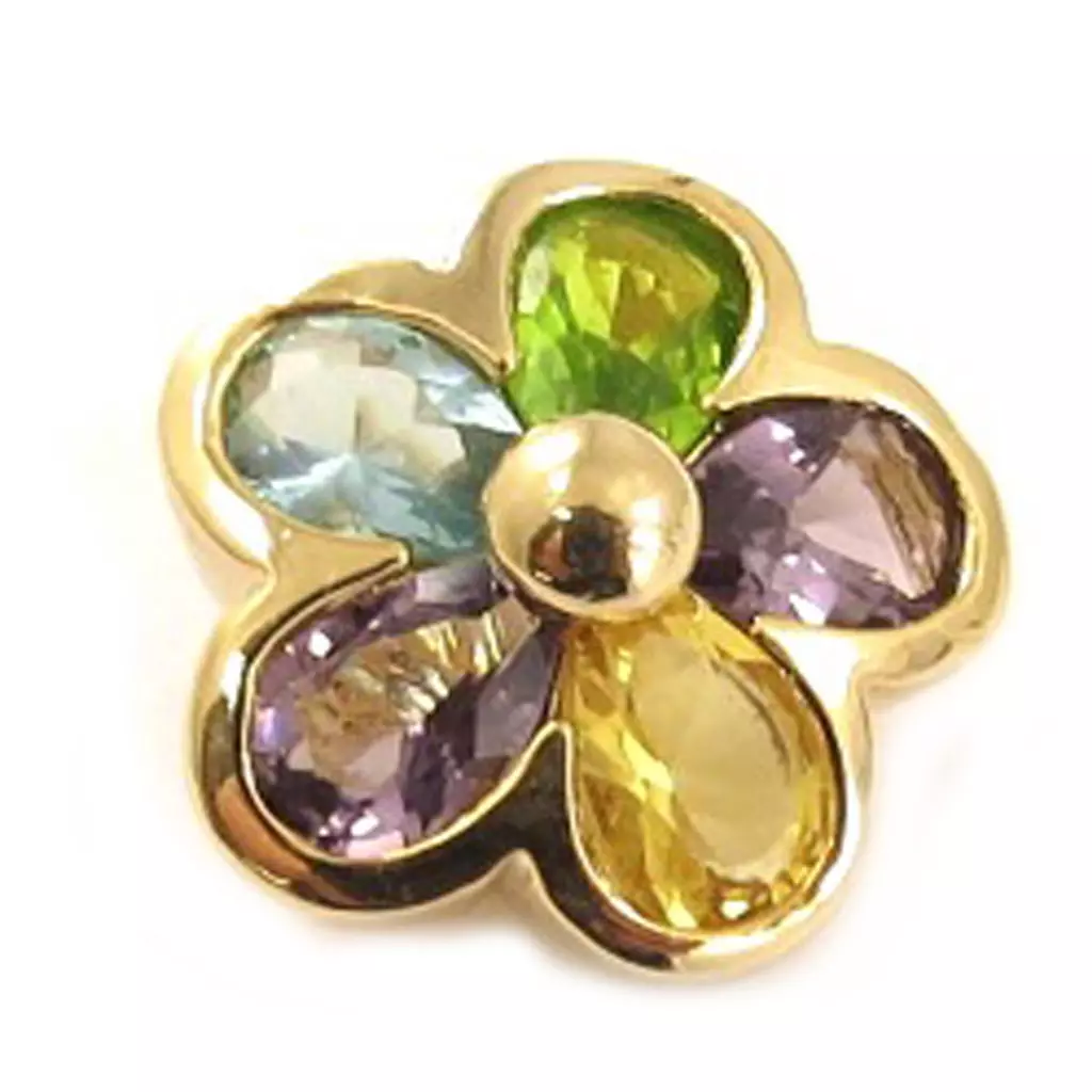 les trésors de lily Pendentif Plaqué Or 'Fleur Pétillante' Tutti Frutti doré 13 mm [C6898]