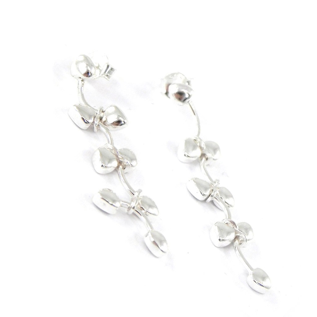 Boucles Argent \'Valse Romantique\' argenté - 35x8 mm - [C9362]