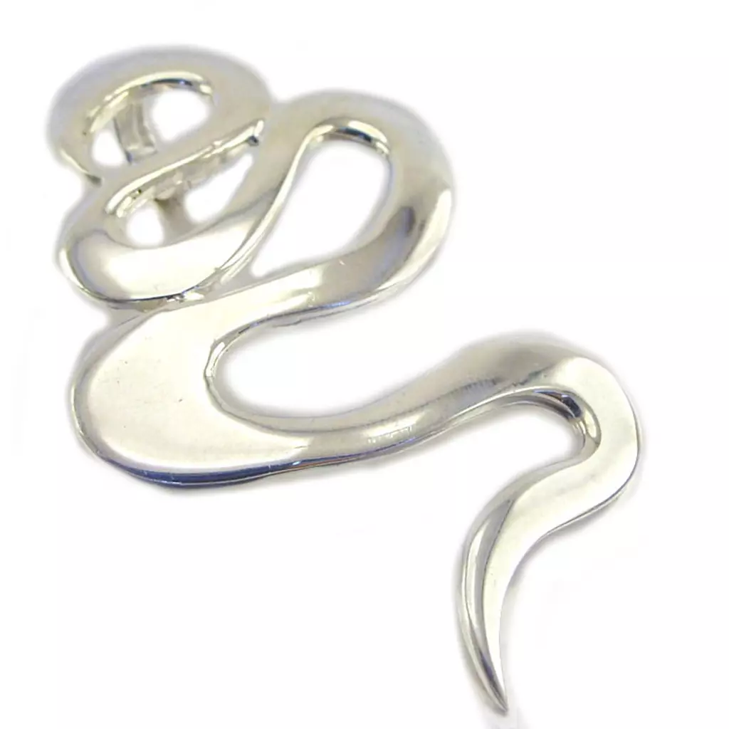 les trésors de lily Pendentif Argent 'Serpent Enchanté' argenté 73x45 mm [D8732]