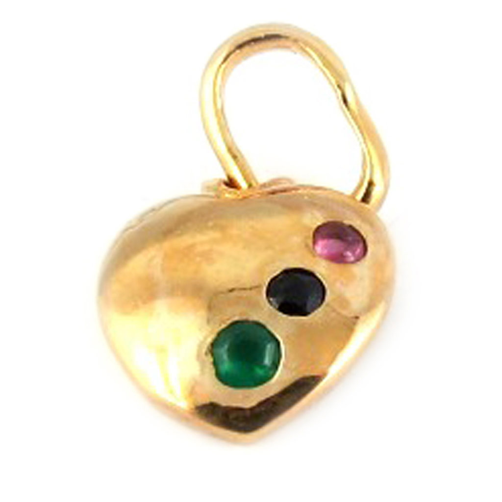Pendentif Plaqué Or \'Love Etc\' tutti frutti doré - 10x10 mm - [D9525]