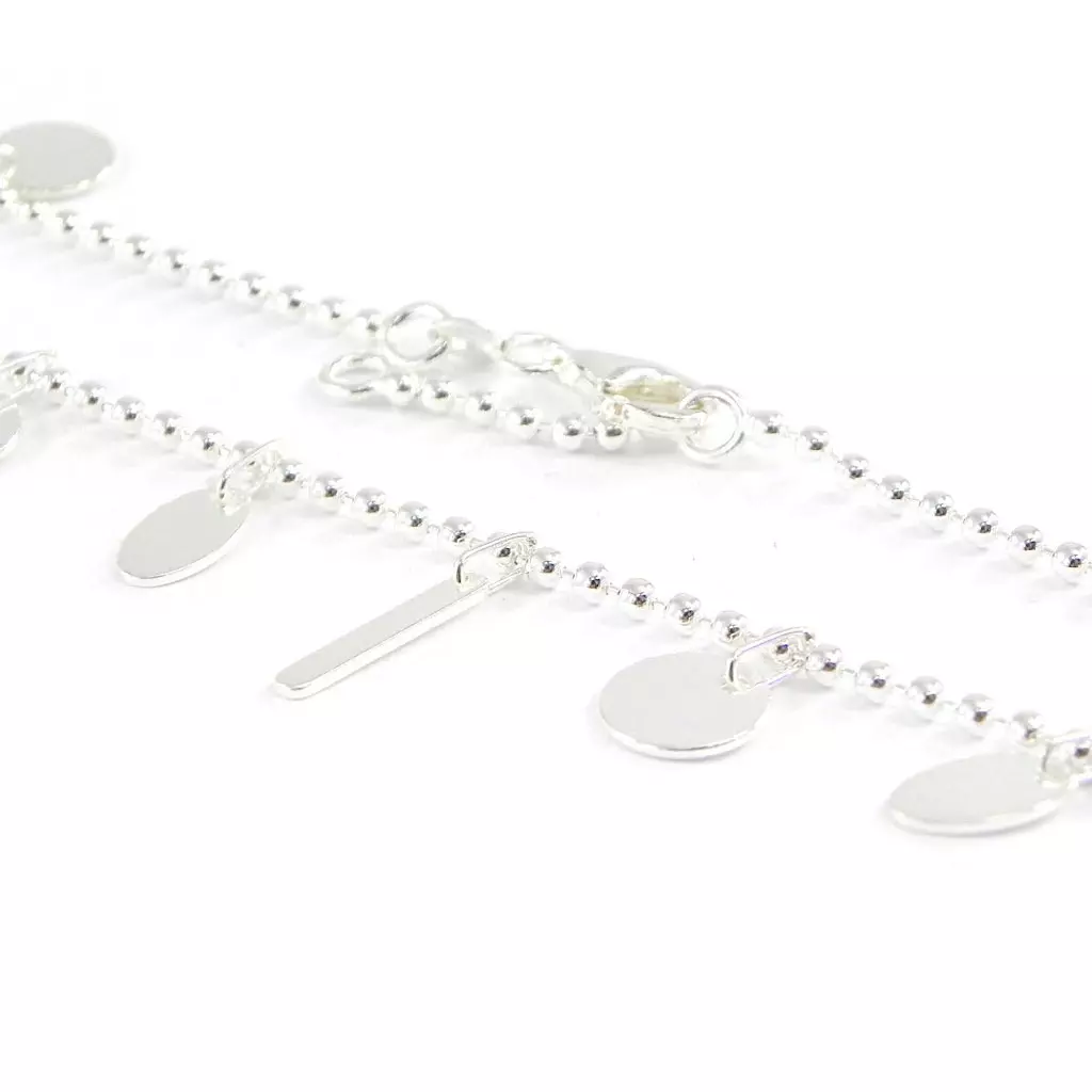 les trésors de lily Chaîne Cheville Argent 'Chorégraphie' argenté 15 mm [F6675]