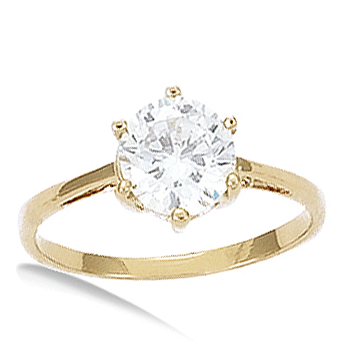 Solitaire Plaqué Or blanc doré - Ø 7 mm - [F6858]