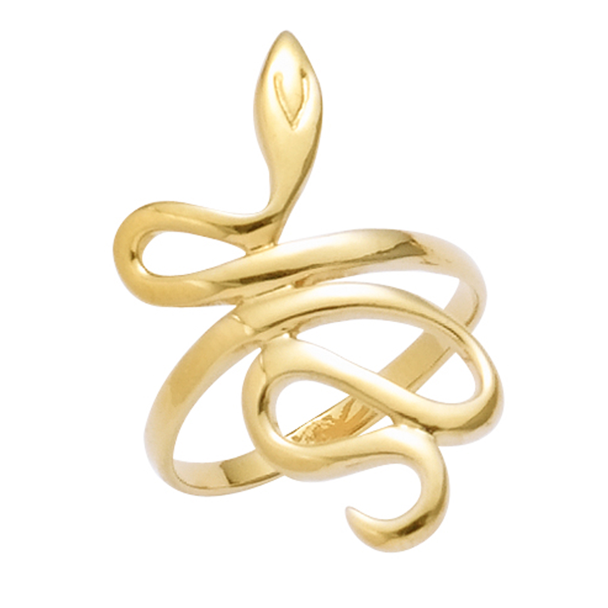 Bague Plaqué Or \'Serpent Mythique\' doré - 28 mm - [F6882]