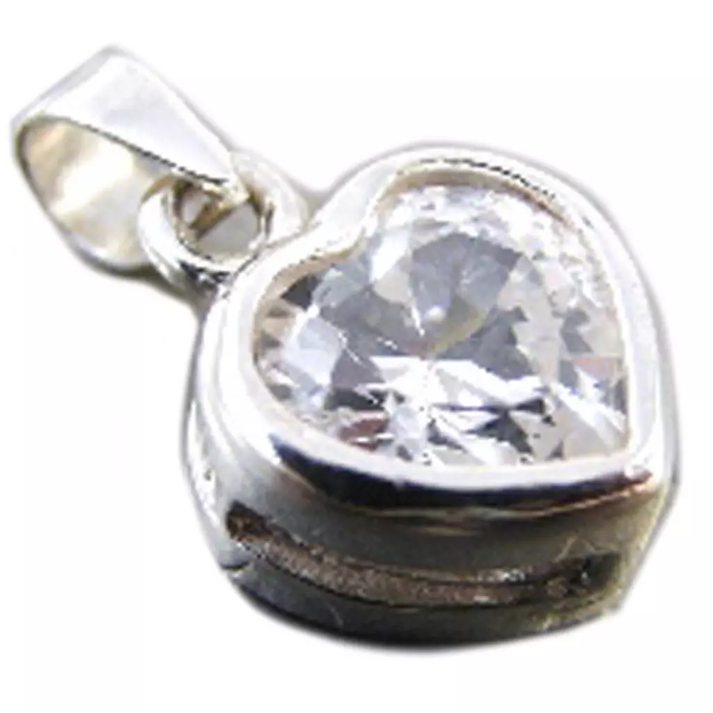 les trésors de lily Pendentif Argent 'Precious Love' blanc argenté 12x10 mm [G1600]