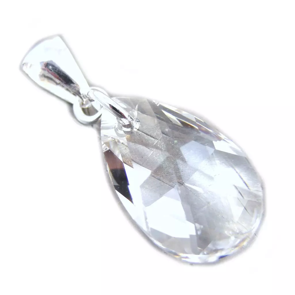 les trésors de lily Pendentif Argent 'Linda' blanc argenté 20x12 mm [G1606]