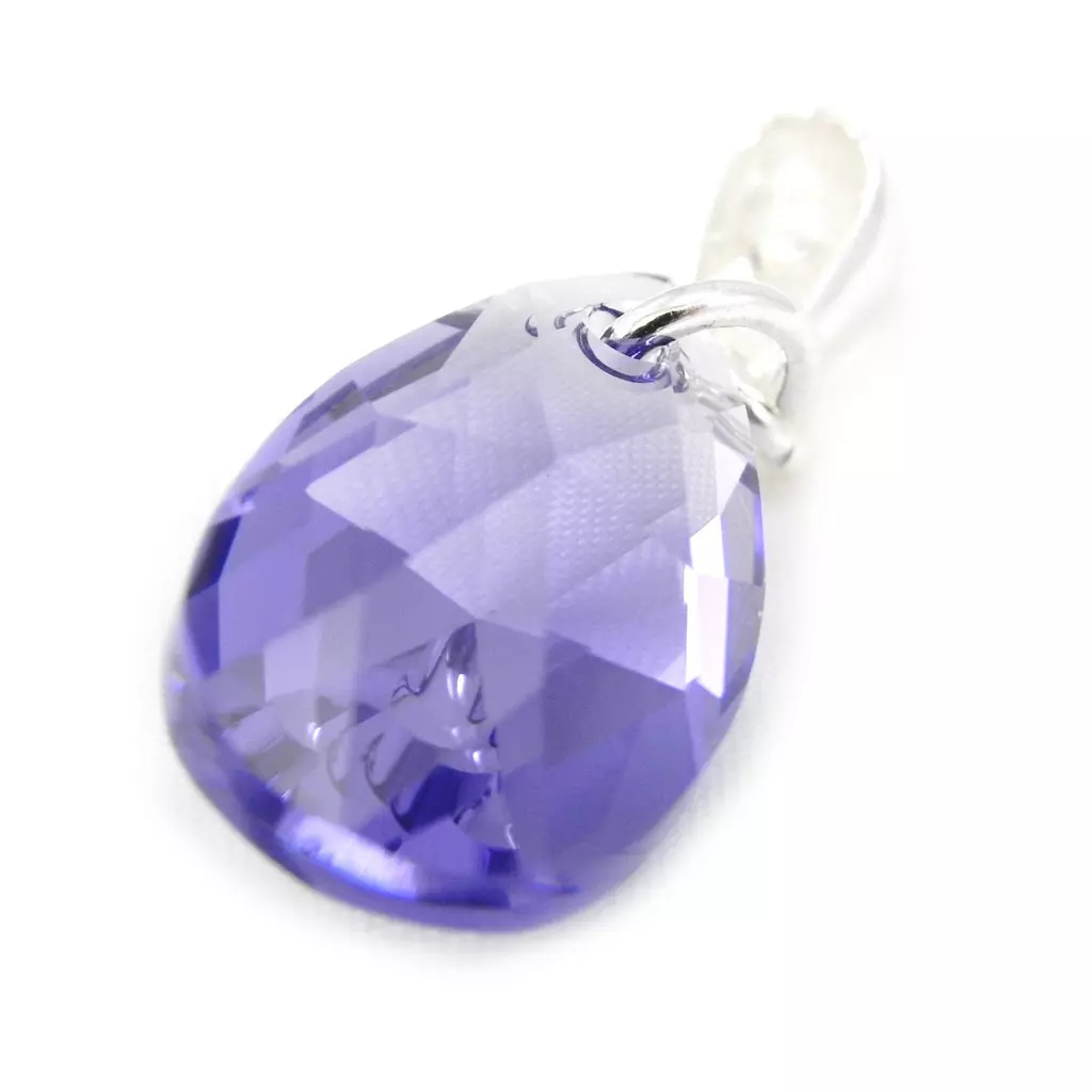 les trésors de lily Pendentif Argent 'Linda' Violet argenté 20x12 mm [G1608]