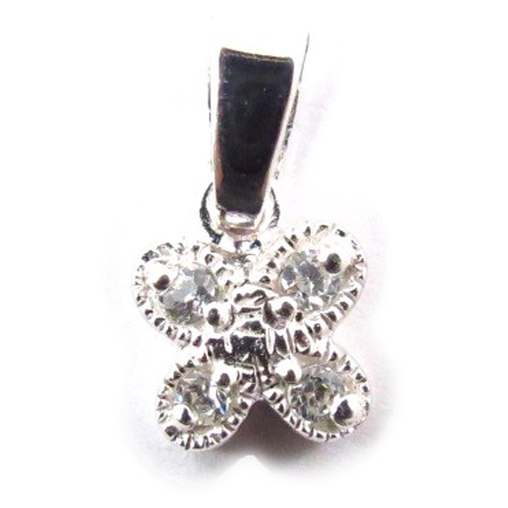 Pendentif Argent \'Papillon\' argenté - 7x8 mm - [G1611]