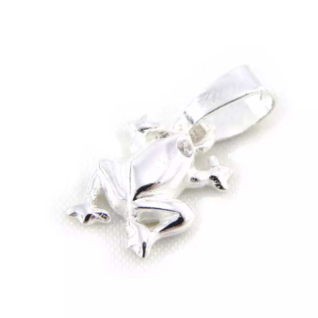 les trésors de lily Pendentif Argent 'French Frog' argenté 11x8 mm [G1615]