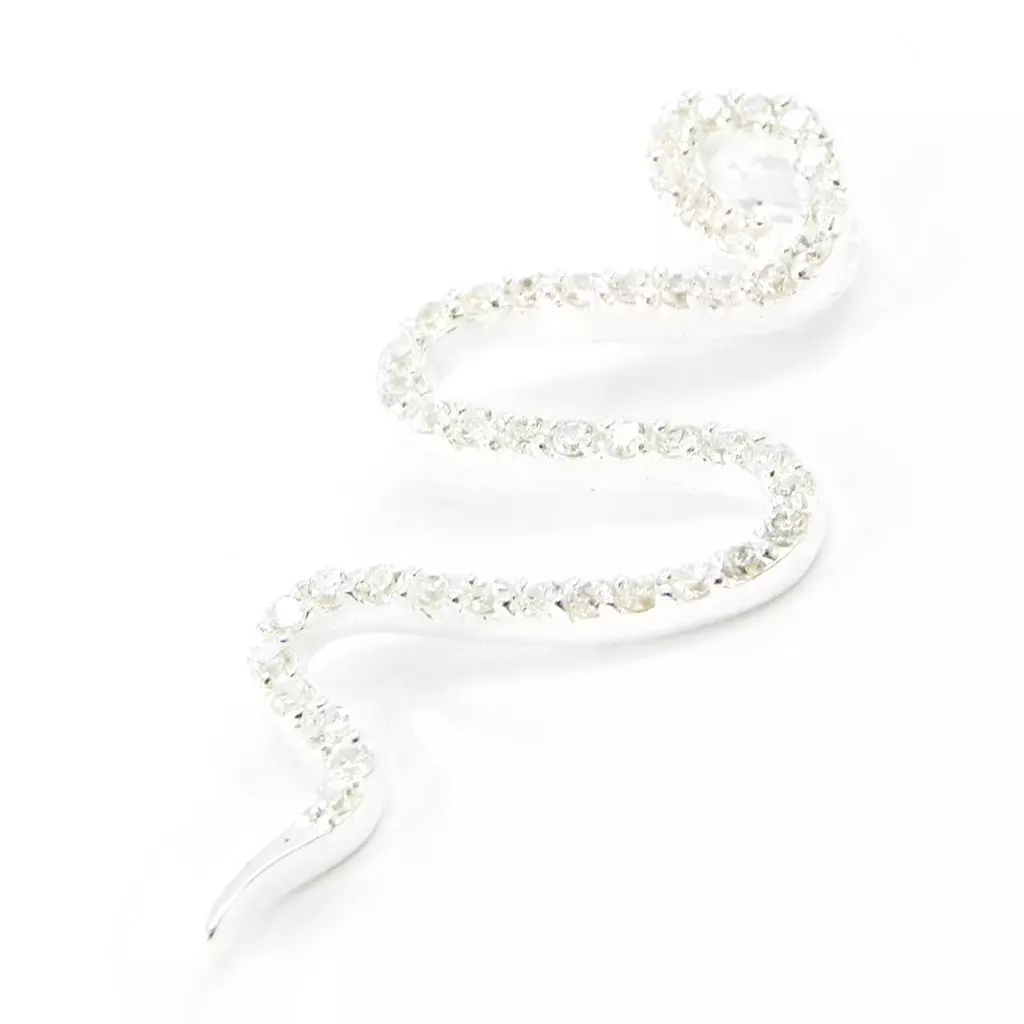 les trésors de lily Pendentif Argent 'Serpent Majestueux' argenté 37x18 mm [G1624]