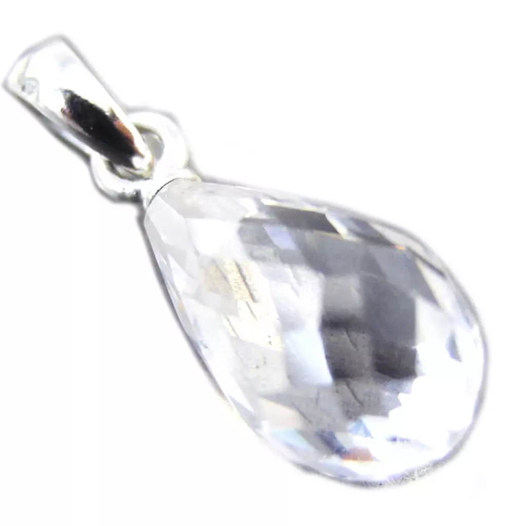 les trésors de lily Pendentif Argent 'Linda' blanc argenté 10x8 mm [G1635]
