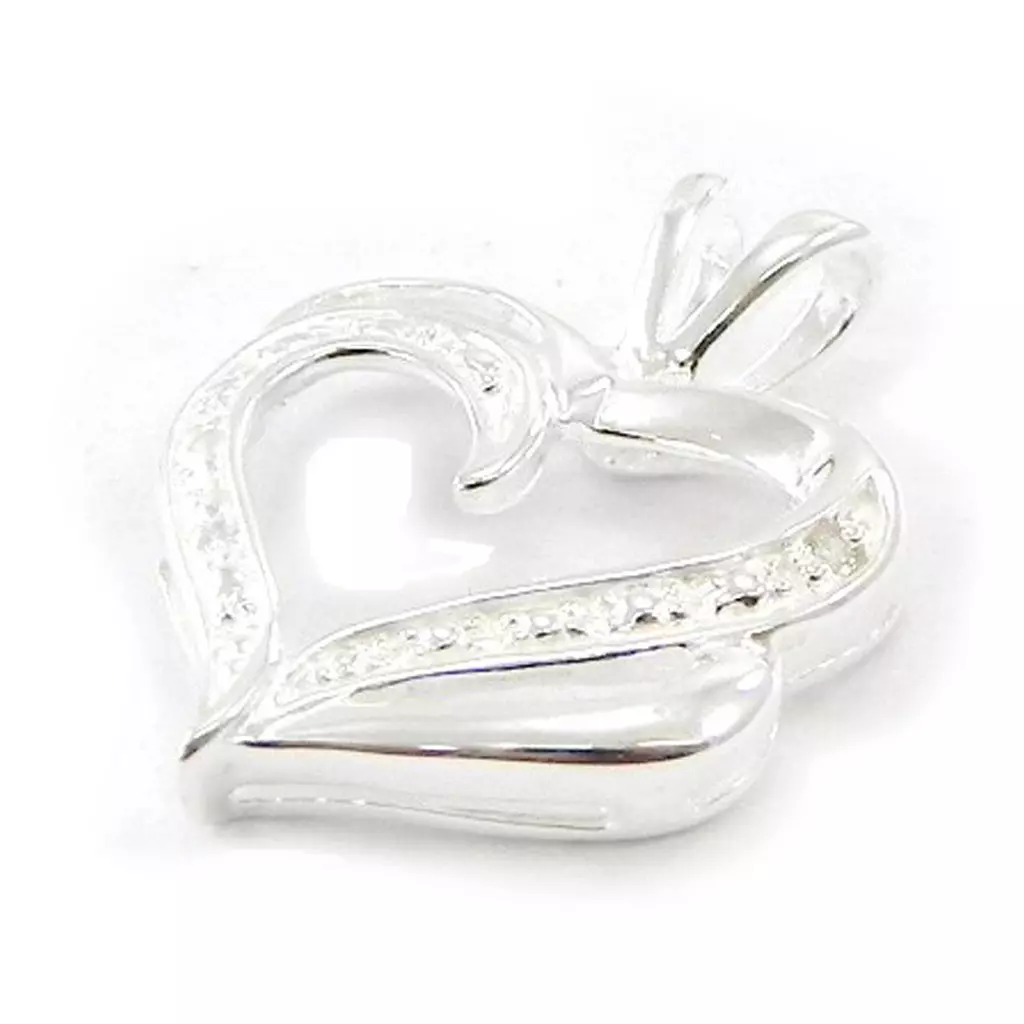 les trésors de lily Pendentif Argent 'Coeur Lyrique' Blanc argenté 15x15 mm [G1639]