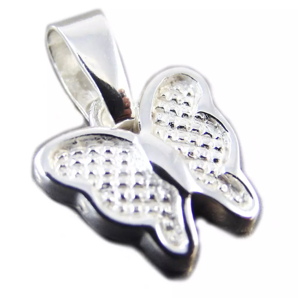 les trésors de lily Pendentif Argent 'Papillon' argenté 10x10 mm [G1642]