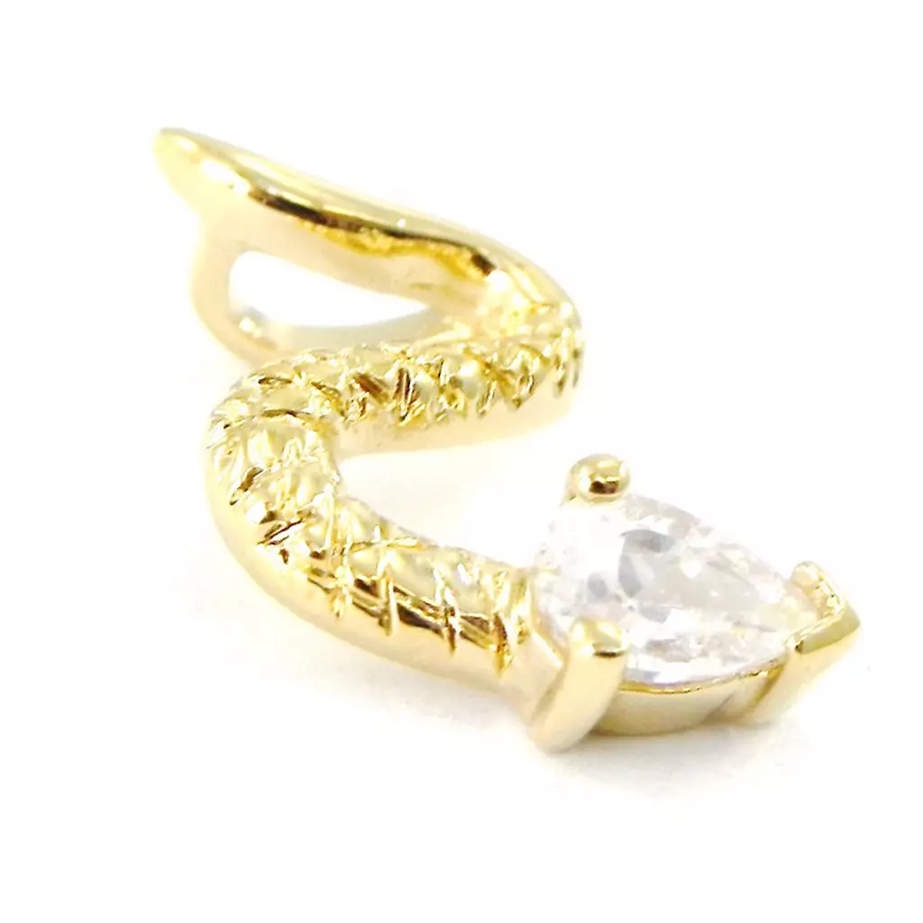les trésors de lily Pendentif Plaqué Or 'Serpents' blanc doré 10x20 mm [G1705]