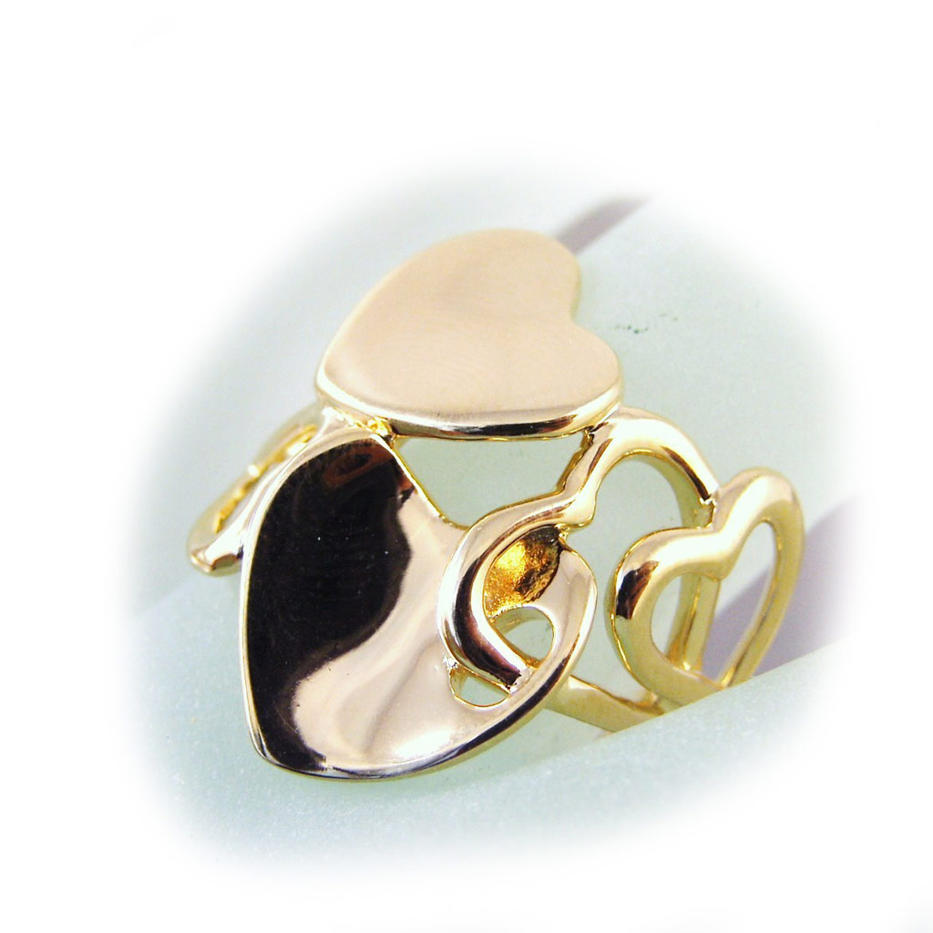 Bague Plaqué Or \'Love\' doré - 25 mm - [G1840]