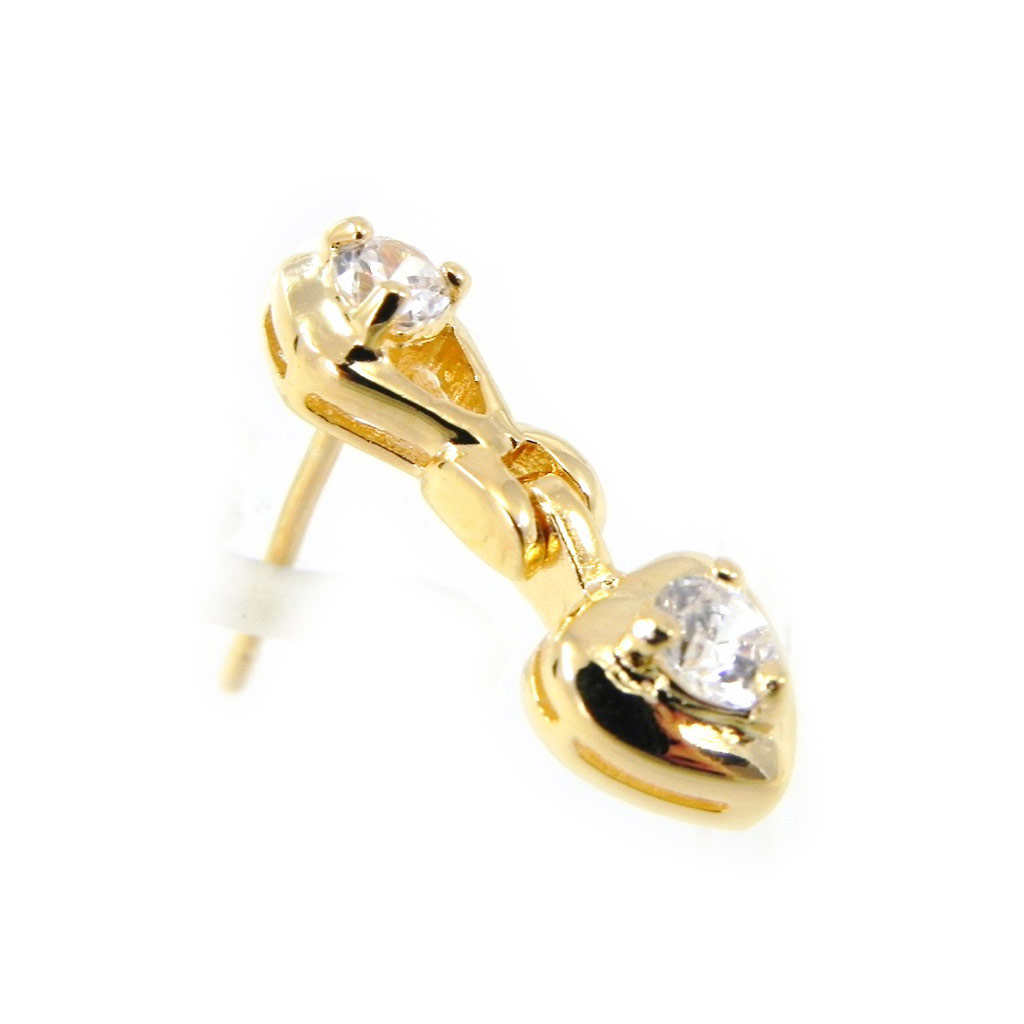 Boucles Plaqué Or \'Love\' blanc doré - 17x7 mm - [G1995]