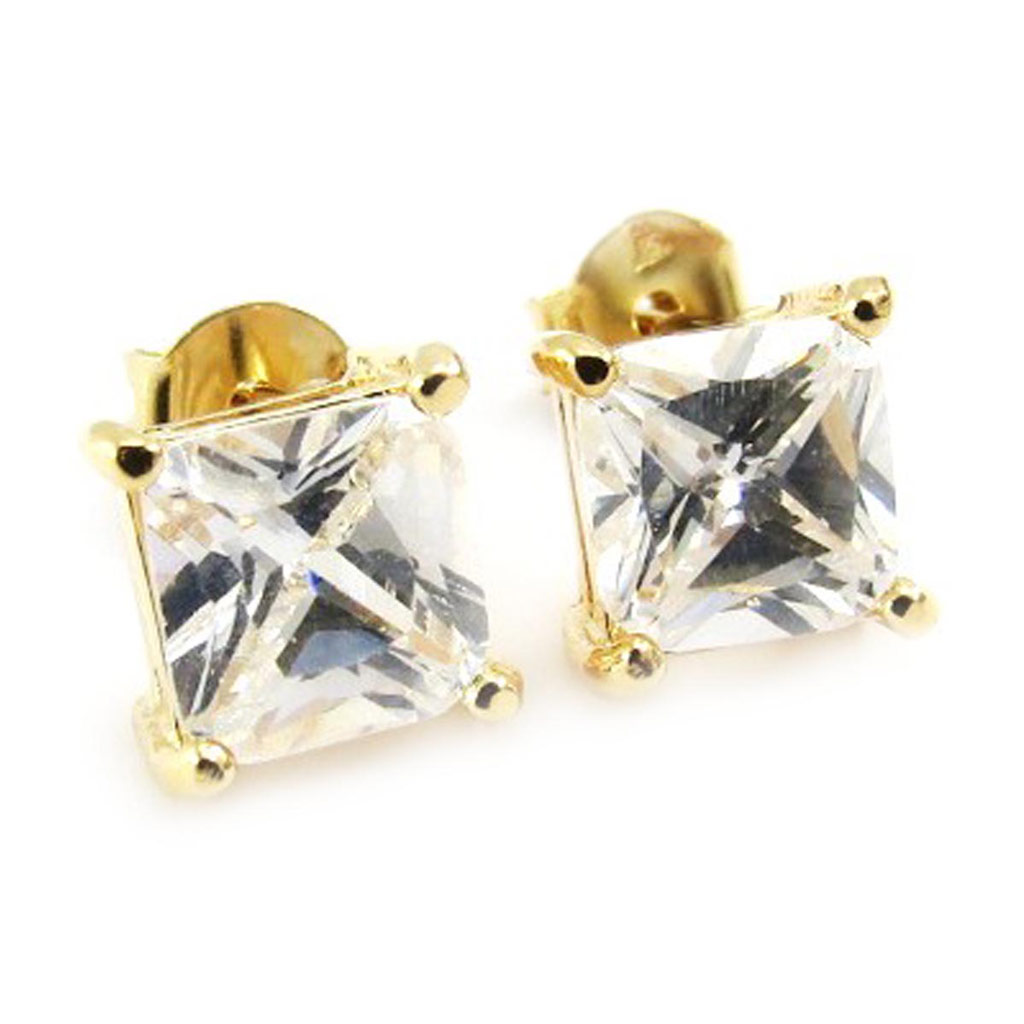 Boucles Plaqué Or \'Essentiel\' Blanc - 6 mm - [G2015]