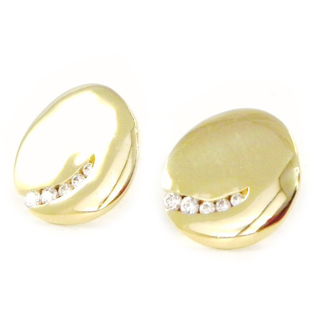 Boucles Plaqué Or \'Déesse\' doré - 13 mm - [G2028]