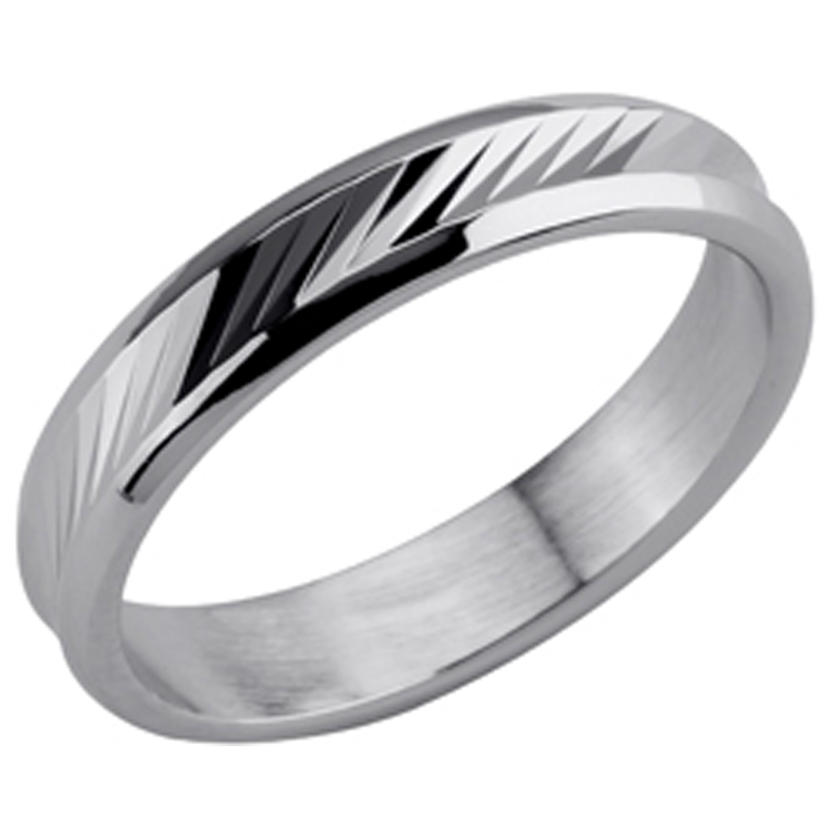 Alliance Argent \'Lien d\'Amour\' argenté (rhodié) - 4 mm - [G7596]