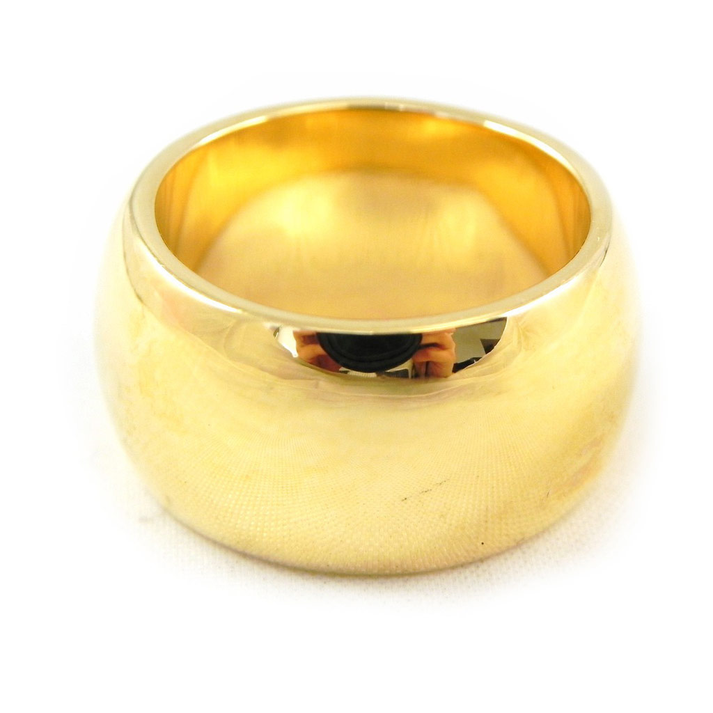 Bague Plaqué Or \'Zen\' doré - 1 cm - [H0365]