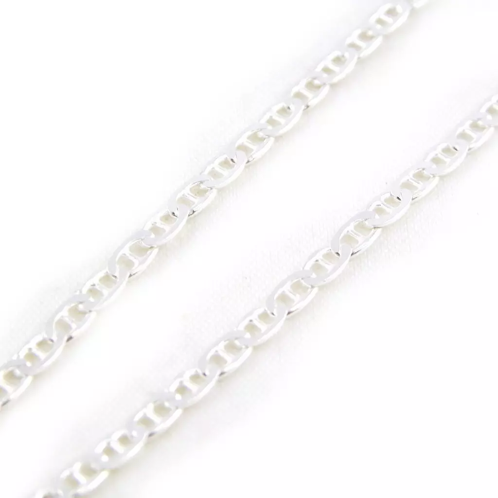 les trésors de lily Chaîne Cheville Argent 'Marine' argenté 2 mm [H5380]